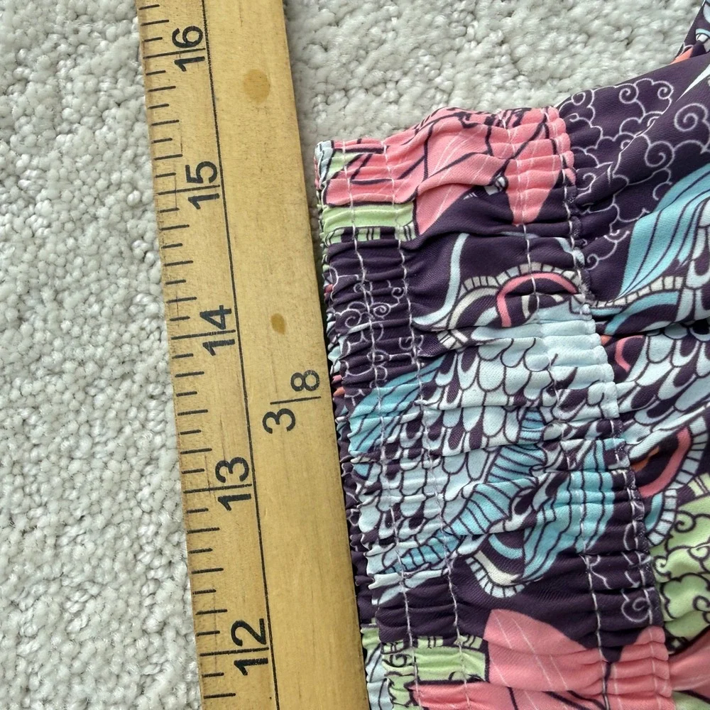 Portomar Mens Swim Trunks Large Purple Koi Fish Lotus Floral Mesh Lined Colombia